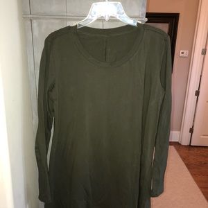 Long sleeve army green dress